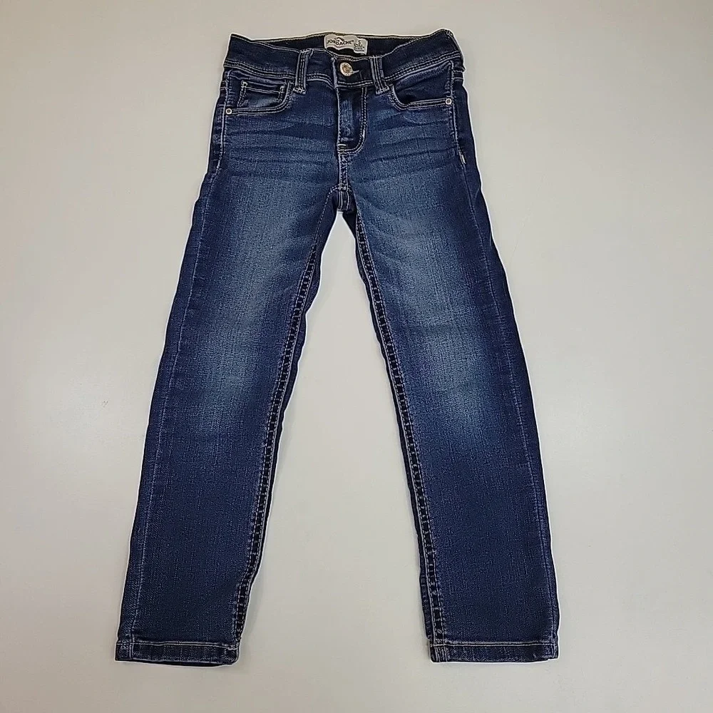 Jordache Girls Blue Skinny Jeans Size 5 Stretch Denim Medium Wash Whiskering